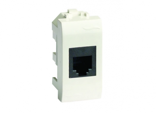 DKC 76678B Ком.роз. RJ45 кат.6A, 8P8C, Brava, белая, 1мод