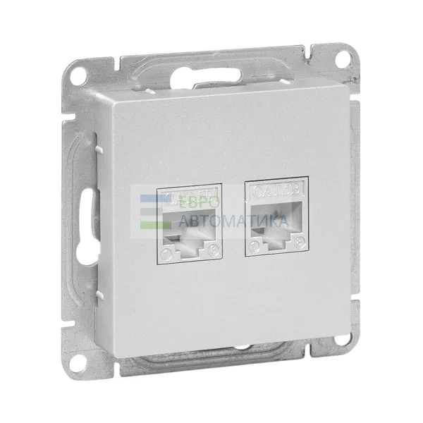 EKF UP1-SOA-2RJ45-6 Механизм розетки RJ45 - 2шт, (cat6), алюминий Эпика EKF