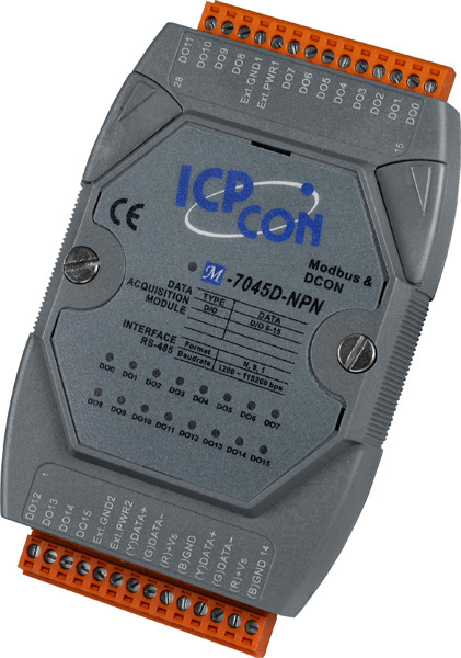 ICP DAS Модуль M-7045D-NPN CR M-7045-NPN with LED Display(Gray Cover)