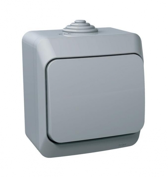 Systeme Electric BA10-046C ЭТЮД IP44 О/У 1-клавишный ПЕРЕКЛЮЧАТЕЛЬ 10 АХ, СЕРЫЙ, Россия
