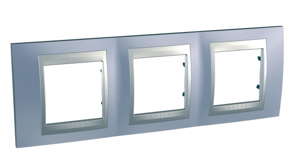 Schneider Electric MGU66.006.098 UNICA TOP РАМКА 3-постовая, горизонтальная, АЛЮМИНИЙ/БЕРИЛЛ