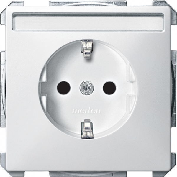 Schneider Electric MTN2302-4019 MERTEN МЕХАНИЗМ розетки с полем д/надписи ПОЛ.БЕЛЫЙ, SD QF