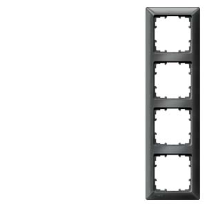 DELTA LINE ЧЕРНЫЙ МЕТАЛЛИК РАМКА 4-МЕСТНАЯ 293X80MM