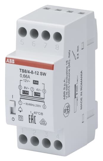 ABB ABB Трансформатор звонковый с защитой от КЗ TS 8/4-8-12SW (2CSM081022R0811)