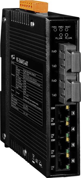 ICP DAS Коммутатор NS-206AFCS-60T CR Single-mode 60 km, SC Connector, 4-port 10/100 Mbps with 2 Fiber ports Switch (RoHS)