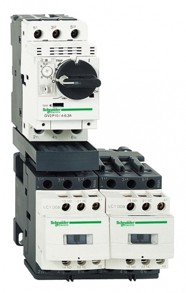 Schneider Electric GV2DP205M7 КОМБИНИРОВАНЫЙ ПУСКАТЕЛЬ РЕВЕРСИВНЫЙ.0,63-1А.220B.50/60ГЦ,КООРДИНАЦИЯ-2