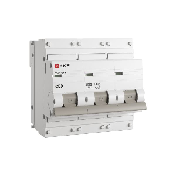 EKF mcb47100m-3-50C-pro Автоматический выключатель 3P 50А (C) 10kA ВА 47-100M без теплового расцепителя EKF PROxima