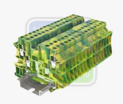 SUPU TU2.5-4-PE Клемма TU 2-2 земля, винтовая, сечение 2,5 мм. кв., желто-зеленая