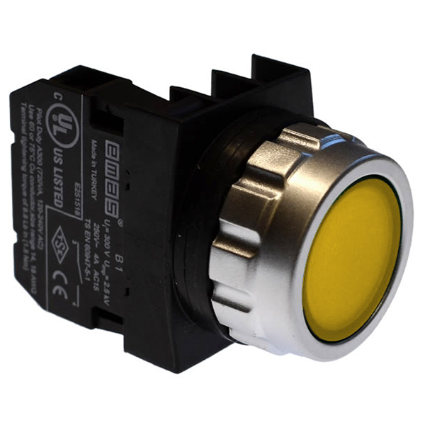 Кнопка нажимная серии H, установочный 30 мм.