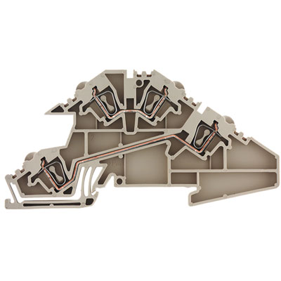 Weidmuller 1720760000 ZDL 2.5 S/L/L Исполнение: Z-серия, Монтажная многоуровневая клемма, Расчетное сечение: 2.5 мм.кв, Пружинное соединение, Темно-бежевый, Непосредственный монтаж