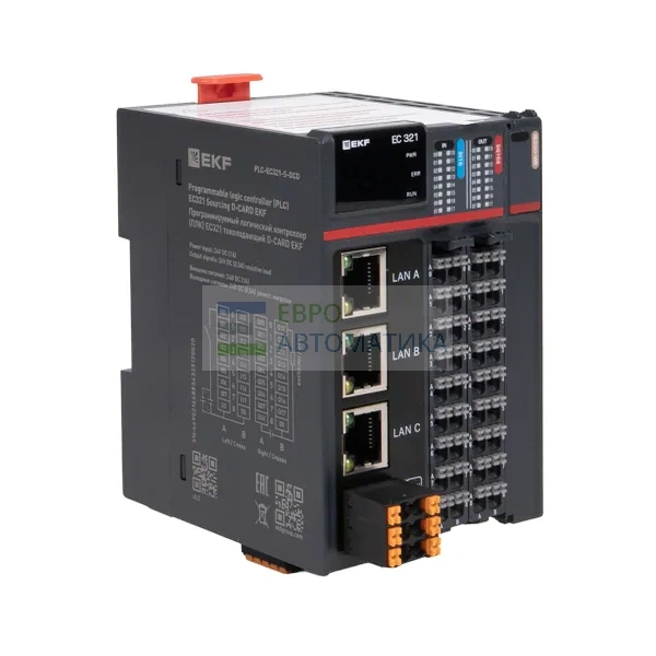 EKF PLC-EC321-S-DCD Программируемый логический контроллер (ПЛК) EC321 токоподающий D-CARD EKF