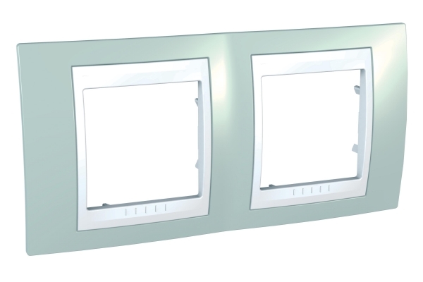 Schneider Electric MGU6.004.870 UNICA ХАМЕЛЕОН РАМКА 2-постовая, горизонтальная, БЕЛЫЙ/ МОРСКАЯ ВОЛНА