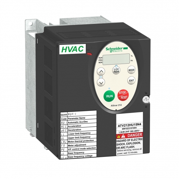 Schneider Electric ATV212HU15N4 ПРЕОБР ЧАСТОТЫ ATV212 1,5КВТ 480В IP21