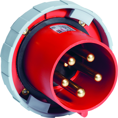 ABB 2CMA168115R1000 Вилка панельная с прямым фланцем 463BU6W, 63A, 3P+N+E, IP67, 6ч