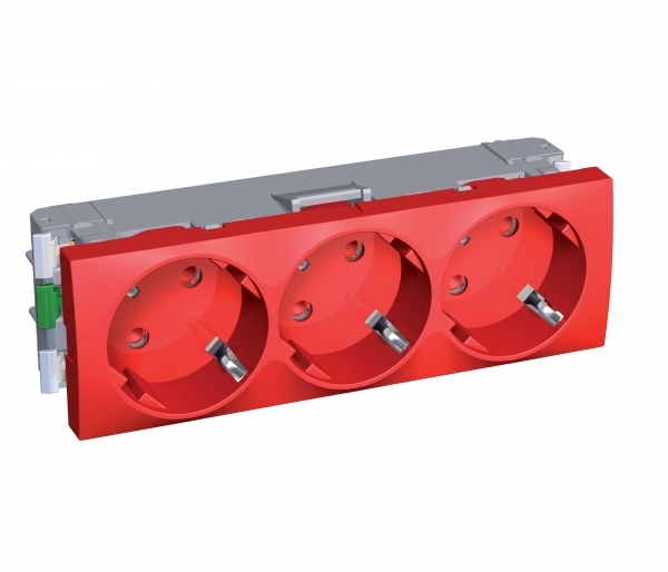 Schneider Electric ALB45266 РОЗЕТКА Х3 45 2P+SIDE E ШТОР БЛОК КРАС