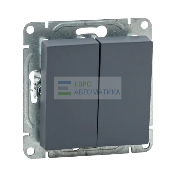 EKF UP1-SWG-20 Механизм выключателя, двухклавишный, графит Эпика EKF
