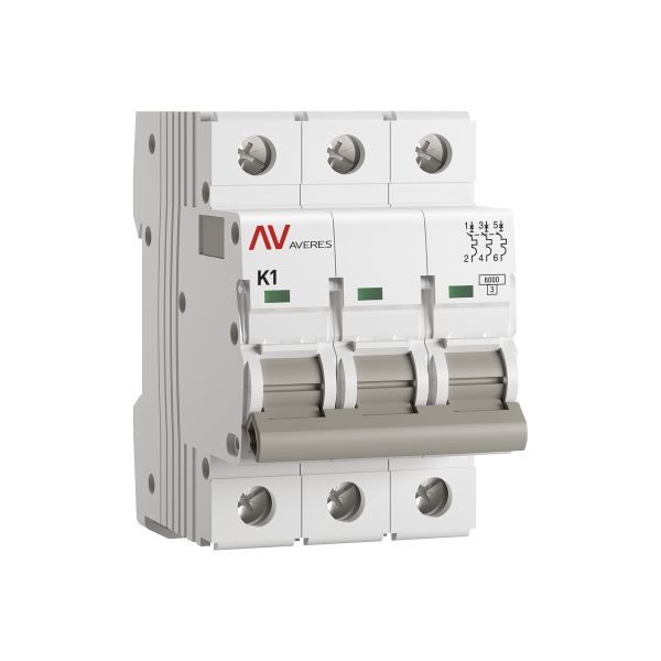 EKF mcb6-3-01K-av Выключатель автоматический AV-6 3P 1A (K) 6kA EKF AVERES