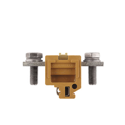 Weidmuller 185220000 SAKG 40 II/GW Исполнение: SAK-серия, Проходная клемма, Расчетное сечение: 95 мм.кв, Болтовое соединение, Умеренно желтый, Непосредственный монтаж