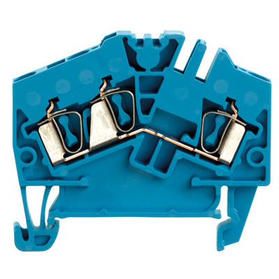 Weidmuller 1706040000 ZDU 2.5-2/3AN BL Исполнение: Проходная клемма, Пружинное соединение, 2.5 мм.кв, 800 V, 24 A, синий