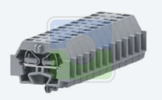 SUPU 242317 Клемма TB 1-1 с бок. подключ. с защелк. ножками, желто-зеленая