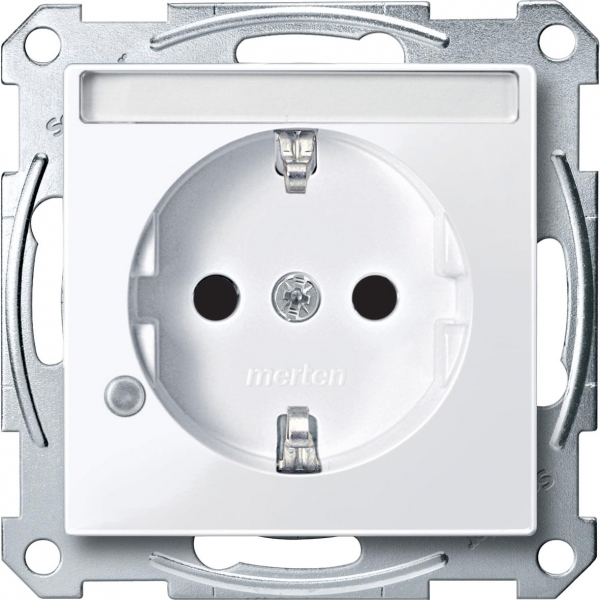 Schneider Electric MTN2303-0325 MERTEN МЕХАНИЗМ розетки с полем д/надписи и индик. АКТИВНЫЙ БЕЛЫЙ, QF SM