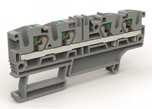 DKC ZEFC420BL Проходная клемма 4 точки подключения на 4 кв.мм синяя
