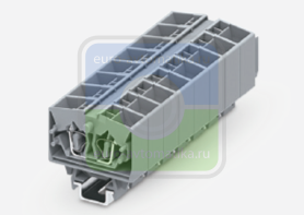 SUPU 254397 Клемма TB 2-2 на DIN-15, фронт.подключение, сечение 2,5 мм. кв., желт-зеленый