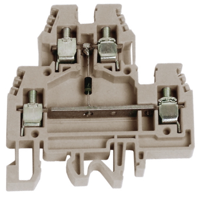 DKC ZDS111GR DAS.4/AGR, 2х уровневый проходной зажим серый с диодом