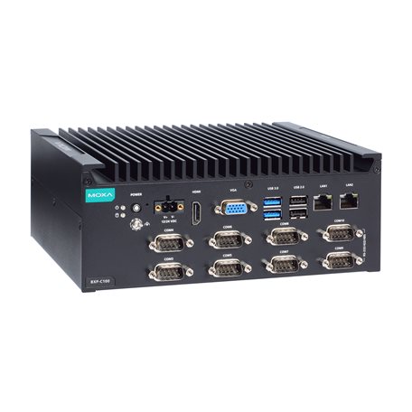 MOXA Компьютер BXP-C100-C7-8C-T Box type, Core i7-1185G7E, 8GB DDR4, COMx10, LANx2, USBx6, DIOx4, VGA+HDMI, 12/24 VDC