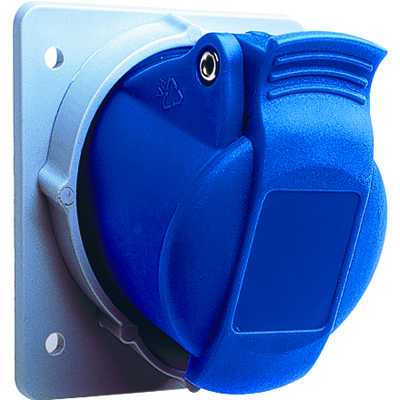 ABB 2CMA170004R1000 Розетка панельная с угловым минимальным фланцем 216RAM6, 16A, 2P+E, IP44, 6ч