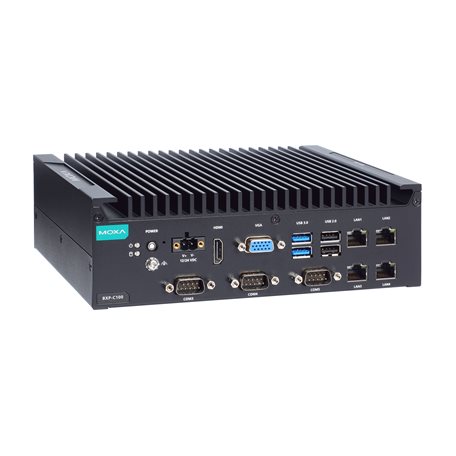 MOXA Компьютер BXP-C100-C7-2L3C-T Box type, Core i7-1185G7E, 8GB DDR4, COMx5, LANx4, USBx6, DIOx4, VGA+HDMI, 12/24 VDC