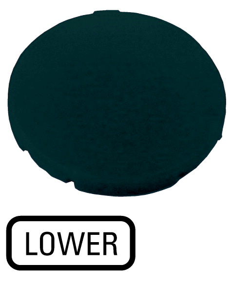 Кнопочный шильдик , плоский черный , НИЖНИЙ (M22-XD-S-GB18)