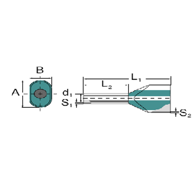 Weidmuller 9037360000 H16,0/29 ZH GN Исполнение: Кабельный наконечник без изоляции, Двойной наконечник, 20 мм.кв 16 мм.кв зеленый
