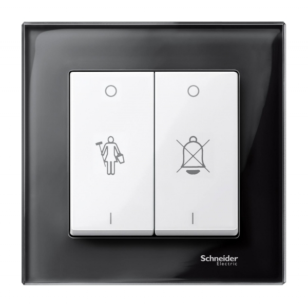 Schneider Electric MTN432619 MERTEN КЛАВИША двойн. с индик., пикт."горничная" "переч.звонок", ПОЛ.БЕЛЫЙ, SM