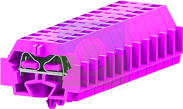 SUPU 242319 Клемма TB 1-1 с бок. подключ. с защелк. ножками, розовая