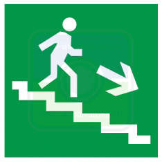 Этикетка самоклеящаяся 50х50мм Направление к эвакуационному выходу (по лестнице направо вниз) (YPC30-50NEV-LNAPRVN)