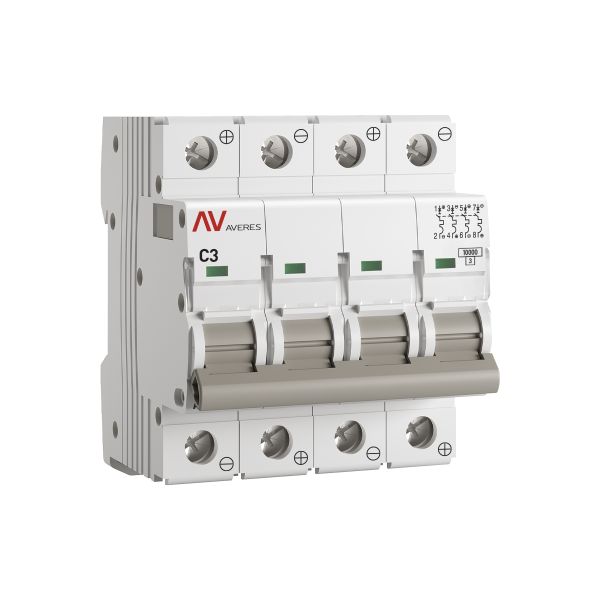 EKF mcb10-DC-4-03C-av Выключатель автоматический AV-10 DC 4P 3A (C) 10kA EKF AVERES