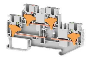KLEMSAN 328509 Клеммник 2-х ярусный пружинный быстрозажимной (Push in), 2,5 мм.кв., с диодами, (серый); PRD 2,5-F2D-C