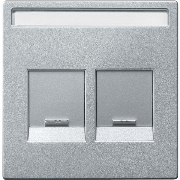 Schneider Electric MTN4564-0460 MERTEN ЦЕНТР.ПЛАТА д/мод.штепс. разъемов 2поста с полем д/надп., АЛЮМИНИЙ, SM