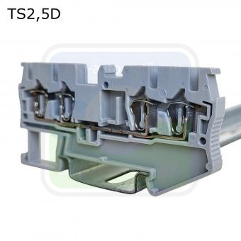 Провенто TS2,5DN Клемма пружинная проходная 4 контакта 2,5 мм2, синяя
