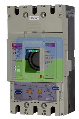 ETI 4672140 Авт. выключатель EB2 630/3HE 630A (70kA, (0.4-1)In/выбираемая) 3P