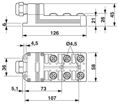 Phoenix contact 1516742 SACB-6/ 6-L-C GG SCO Корпус коробки датчика и исполнительного элемента Phoenix contact 1516742 SACB-6/ 6-L-C GG SCO Корпус коробки датчика и исполнительного элемента