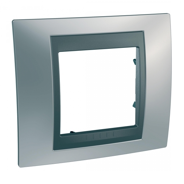 Schneider Electric MGU66.002.238 UNICA TOP РАМКА 1-постовая, ГРАФИТ/ХРОМ МАТОВЫЙ