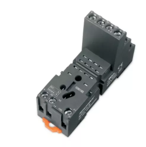 SHENLER SKC11-E Цоколь SKC11-E, 10A(300V), винтовой зажим, черный, на рейку DIN35/панель, для R3N