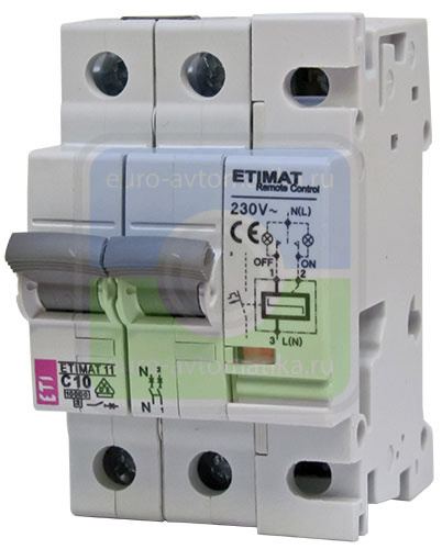 ETI Автоматический выключатель с Д.У. ETIMAT 11_RC 2p C20A (арт.632021109)