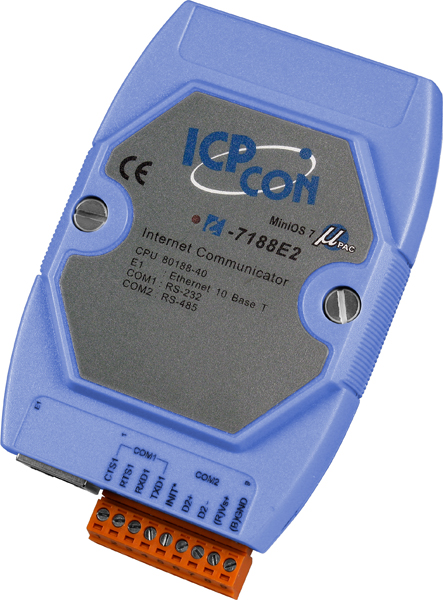 ICP DAS Контроллер I-7188E2 CR Internet Communication Controller with one Ethernet port,one RS-232 port and RS-485 port