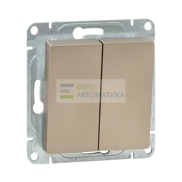 EKF UP1-SWC-22 Механизм выключателя, двухклавишный, перекрёстный, шампань Эпика EKF