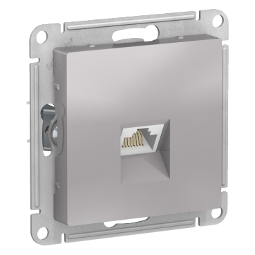 Systeme Electric ATN000386 ATLASDESIGN РОЗЕТКА компьютерная RJ45, кат. 6A, механизм, АЛЮМИНИЙ