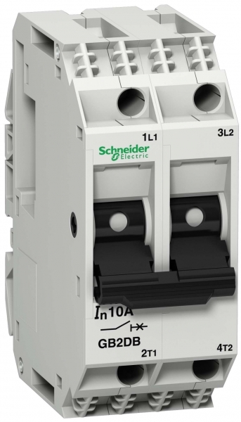 Schneider Electric GB2DB10 АВТОМАТИЧЕСКИЙ ВЫКЛЮЧАТЕЛЬ С КОМБИНИРОВАННЫМ РАСЦЕПИТЕЛЕМ 2 ПОЛЮСА.5A
