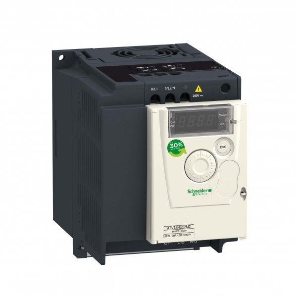 Schneider Electric ATV12HU22M2 ПРЕОБР ЧАСТОТЫ ATV12 2.2КВТ 240В 1Ф
